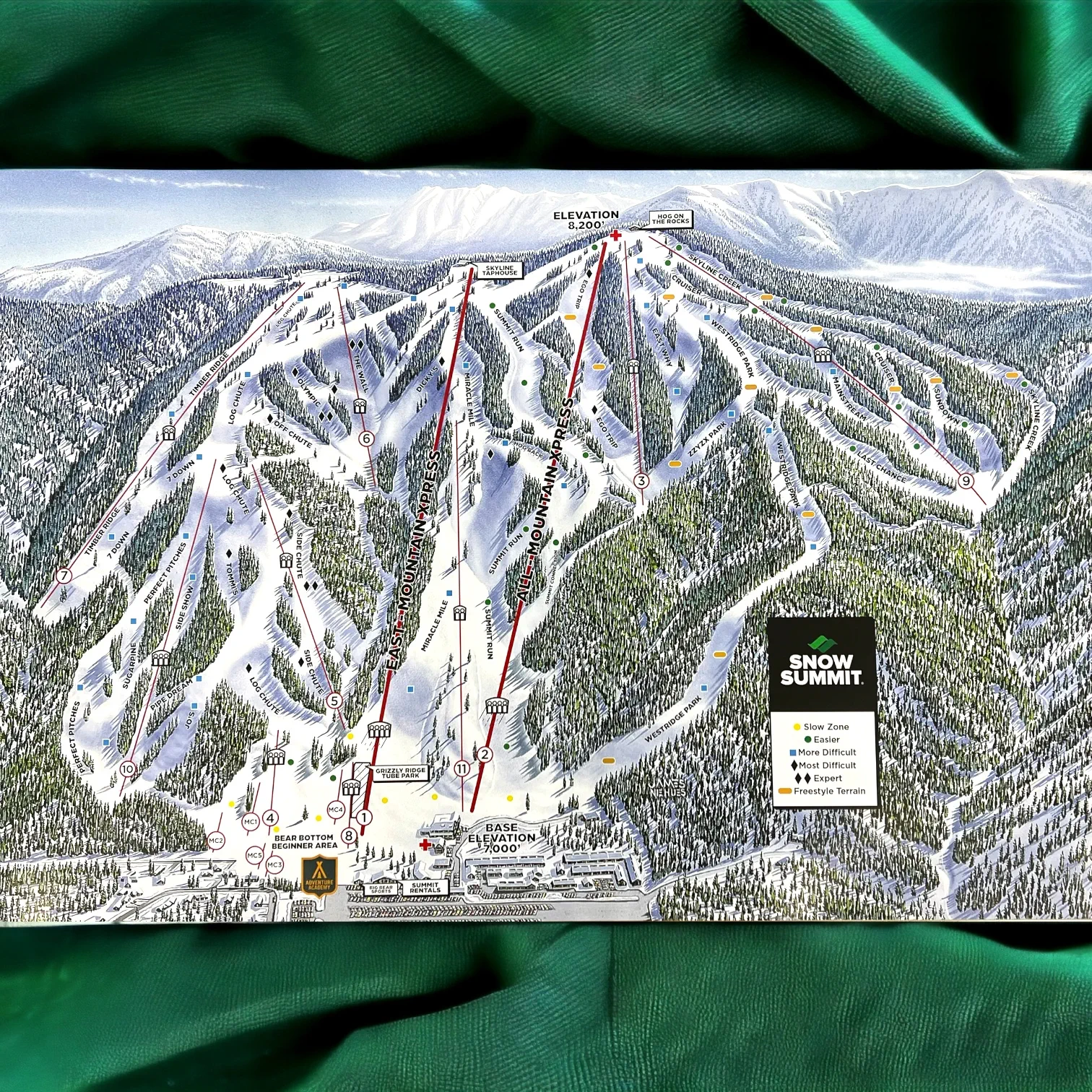 Snow Summit winter trails poster